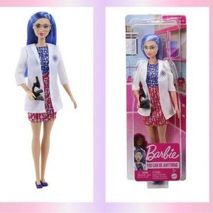 Barbie Scientist Fashion Doll with Blue Hair & Accessories